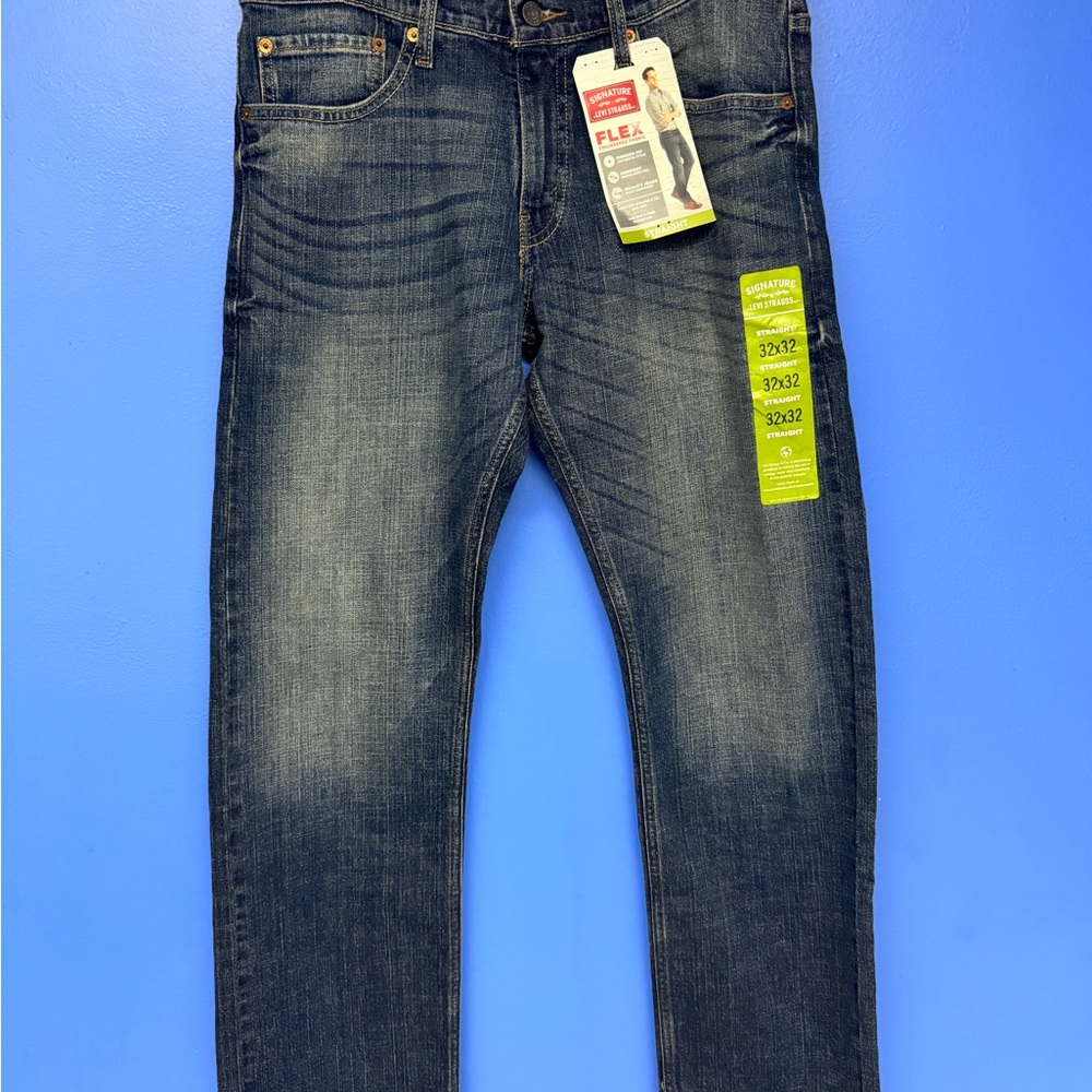 Signature by Levi Strauss Dark Wash Straight Jeans